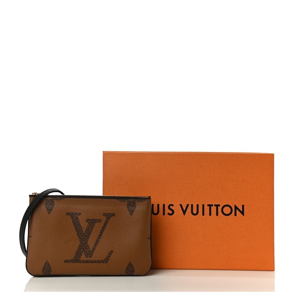 Louis Vuitton Reverse Monogram Double Zip Pochette w/t LV MG Inclusion Bangle - Picture 1 of 15